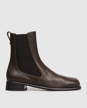 Sergio Rossi Avenue brown leather chelsea boots B10100MFL352