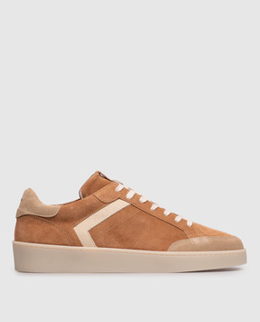 Canali Nuvola brown suede combo sneakers RB01348491228