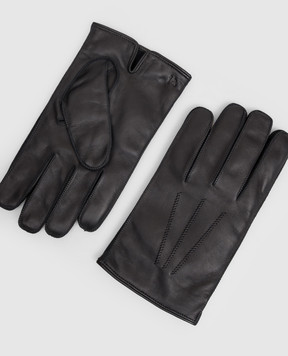 ISAIA Black leather gloves GUA076PLG16