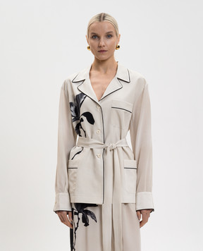 Ermanno Scervino Beige silk pajama-style blouse D482I353BYBQ
