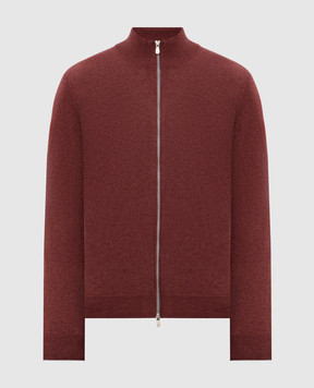 Brunello Cucinelli Burgundy cashmere cardigan M2200106