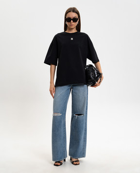 AMIRI Black T-shirt with embroidered monogram AWTOJR1011
