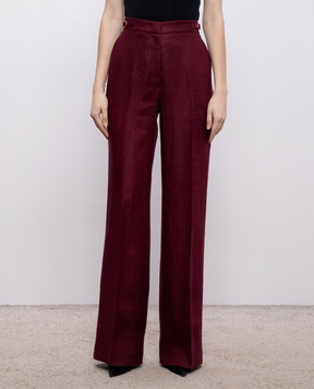 Gabriela Hearst Burgundy Vesta linen pants 2262190LI042