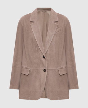 Brunello Cucinelli Beige suede jacket MPCAI7366