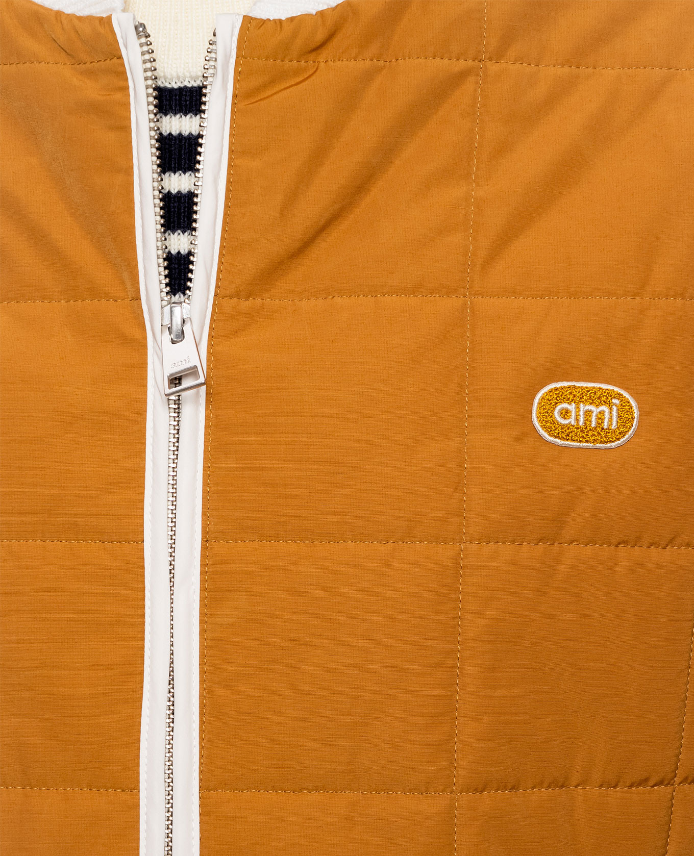 Brown bomber jacket with patch Ami Paris 5