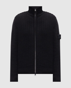 Stone Island Blue wool and cashmere cardigan L2S155100054S00FL