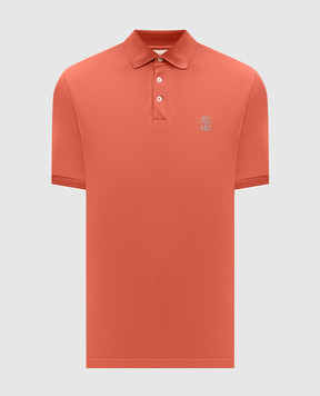 Brunello Cucinelli Red polo shirt with logo print ME8548788