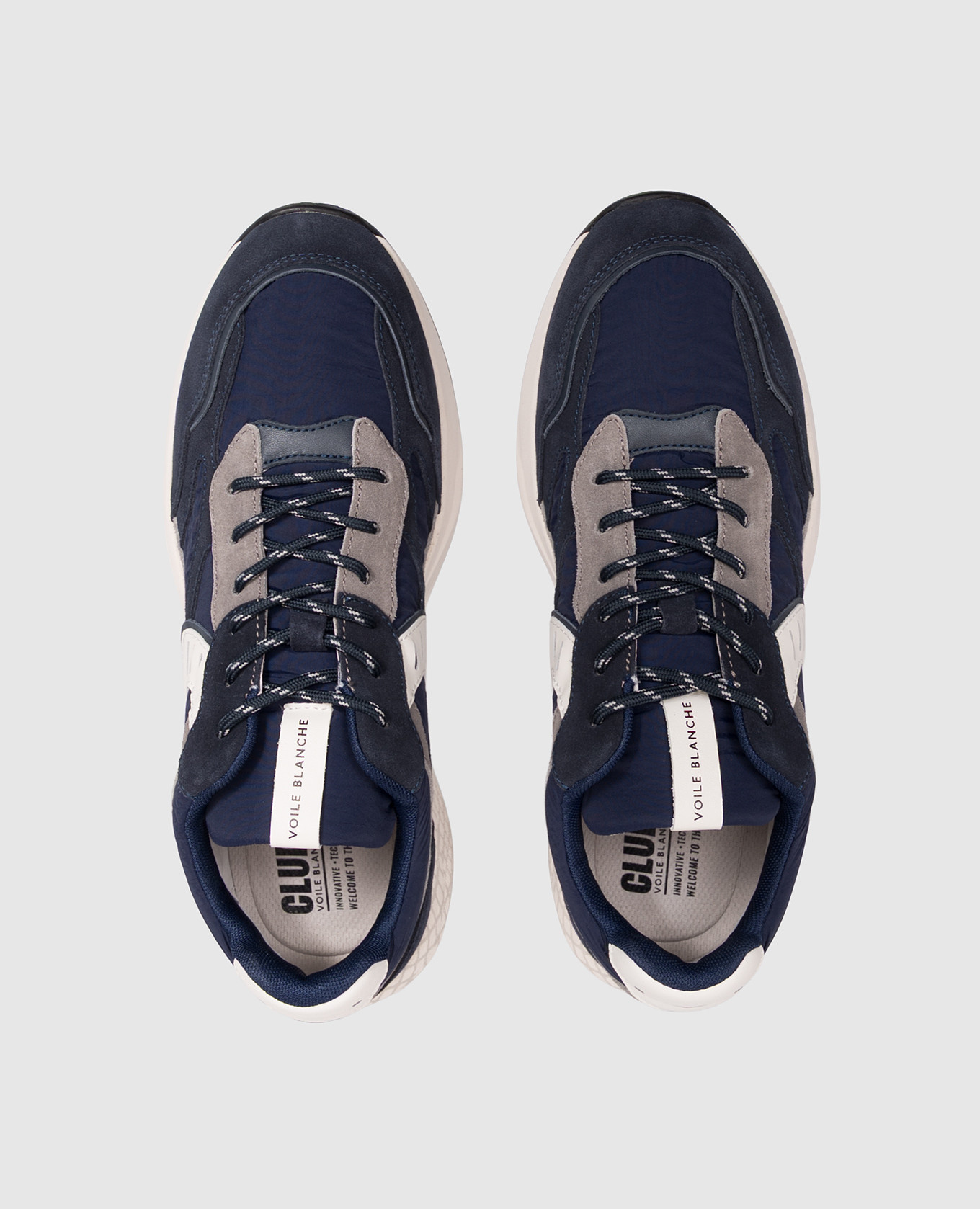 CLUB22 blue combination sneakers with patch Voile Blanche 4