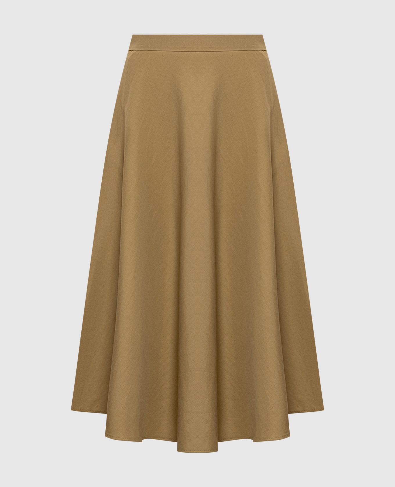 Khaki linen and silk skirt