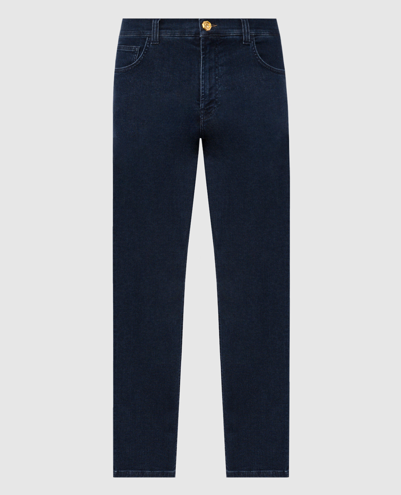 Blue jeans with logo patch Stefano Ricci