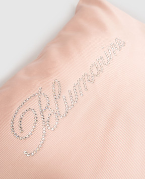 Blumarine Home Pink Note Blue decorative pillow with Swarovski crystals H0000220083