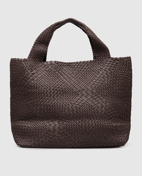Alma Tonutti Dark brown leather woven tote bag 5324