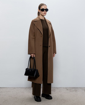 JOSEPH Meli brown cashmere and wool top JF010126