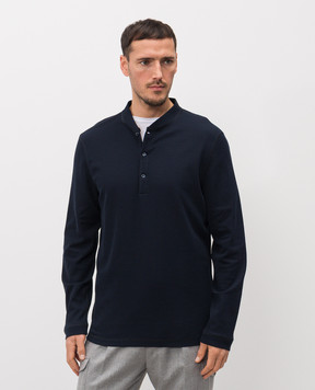 Brunello Cucinelli Blue longsleeve with silk MW8661365