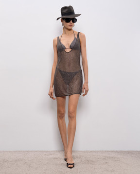 Venuja Gray MALIBU swimsuit with crystals BI005A