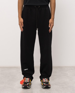 Off-White Black sweatpants with branded print 44MCH05AF26F004
