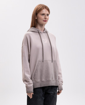 Off-White Pink hoodie with branded print 2FE00485T