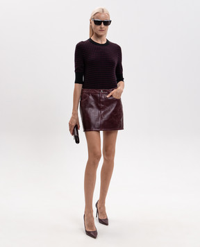 Ermanno Scervino Burgundy leather mini skirt D490O301JGV