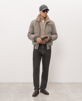 Brunello Cucinelli Beige wool and cashmere zip cardigan M2400106