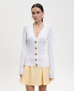 Balmain White cardigan with branded accessories GF1KL166KJ45
