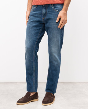 Dolce&Gabbana Blue jeans with logo engraving GYJCCDG8NZ5