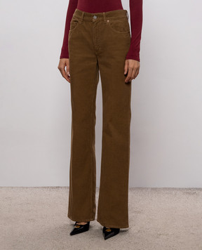 Saint Laurent Brown corduroy flared pants 873630Y19PA
