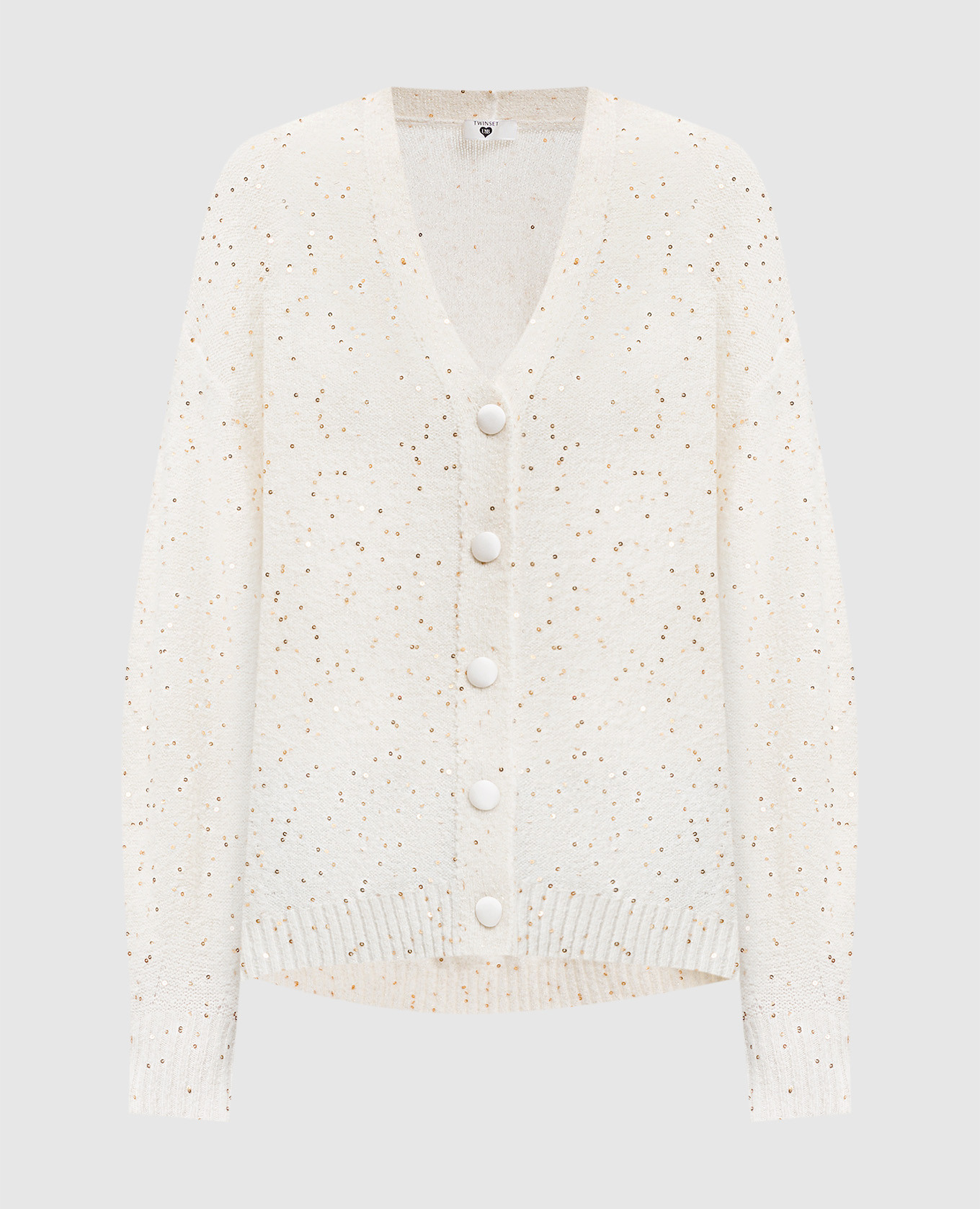 

White cardigan with sequins Twinset