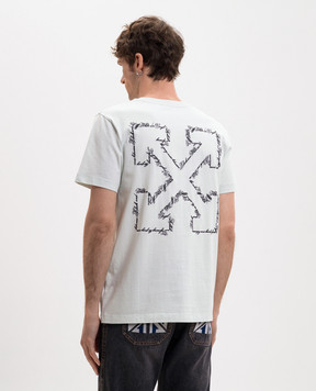 Off-White Green Script Arrow Embroidered T-Shirt 44MAA027S26J002
