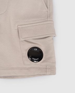 C.P. Company Children's gray shorts with logo patch EPQ004LCA69