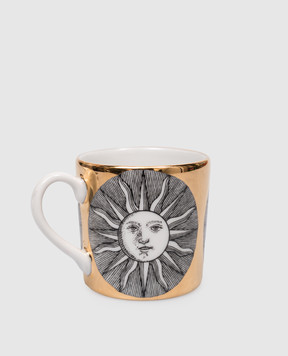Fornasetti Porcelain coffee cup with saucer Sole P20Z288