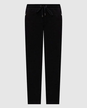 Dolce&Gabbana Black sweatpants with logo patch G4ZCATG7P1C