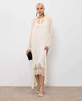 Fabiana Filippi Beige dress-combination with silk TPD276F747M158