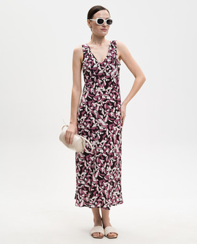 Asceno Pink printed silk dress D118F58C505