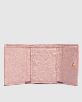 Dolce&Gabbana Pink leather wallet with metal plate BI0770A1001