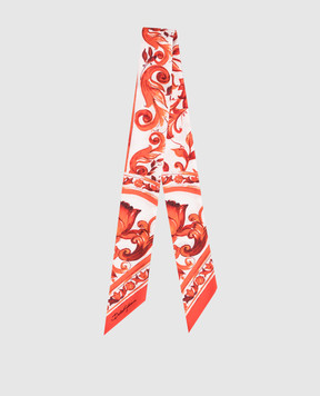 Dolce&Gabbana White silk twill ribbon with branded print FS215AGDDU9