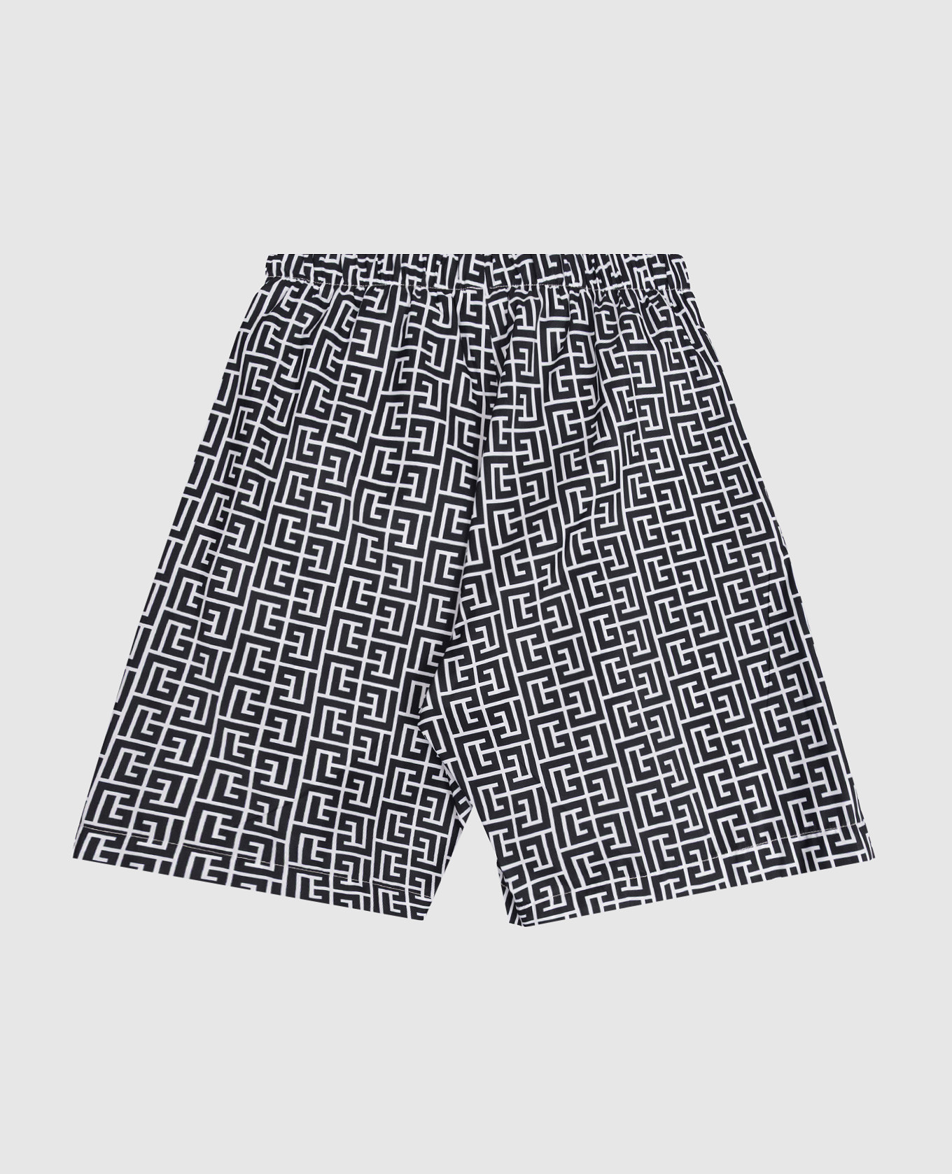 Children's black swim shorts with branded print Balmain 2