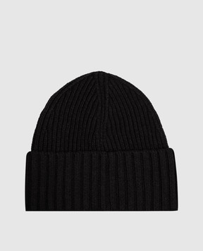 Stone Island Children's black hat with wool and cashmere L2S16N100003S00M3