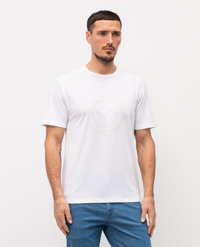 Stefano Ricci White T-shirt with embroidered emblem MNH6205260803