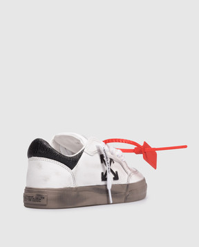 Off-White White Vulc Low Leather Sneakers with Vintage Effect OWIA288S26LEA002