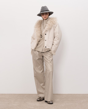 Simonetta Ravizza Beige Felix reversible sheepskin jacket F06JA423MG3R