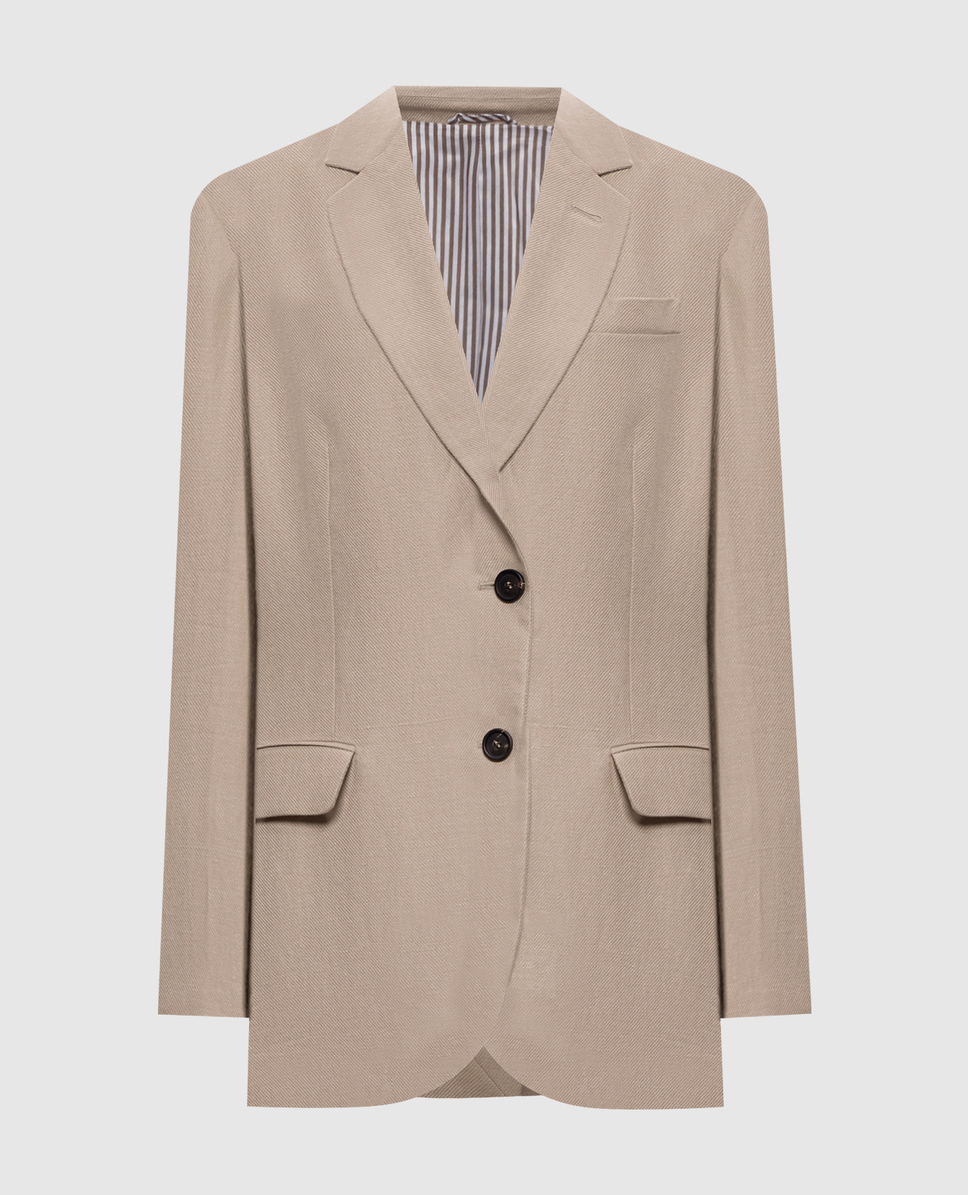 

Beige linen jacket with monil chain Brunello Cucinelli