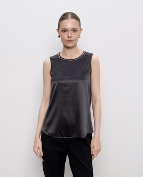 Peserico Dark gray silk top A08893D02372