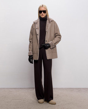 Simonetta Ravizza Beige reversible sheepskin coat Gaby F06JA437H18