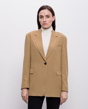 The Row Brown Ezri silk jacket 10796W2709