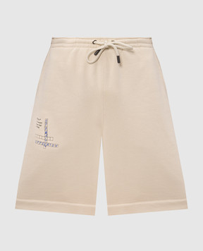 Off-White Beige shorts with Connect Dots print 44MCB09KF26F001