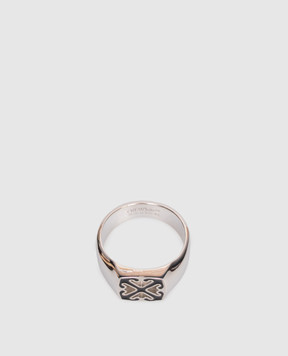 Off-White Silver ring with Arrow emblem OMOC078C99MET001