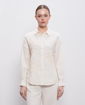 Twinset White linen shirt with embroidery 261LM2MAA