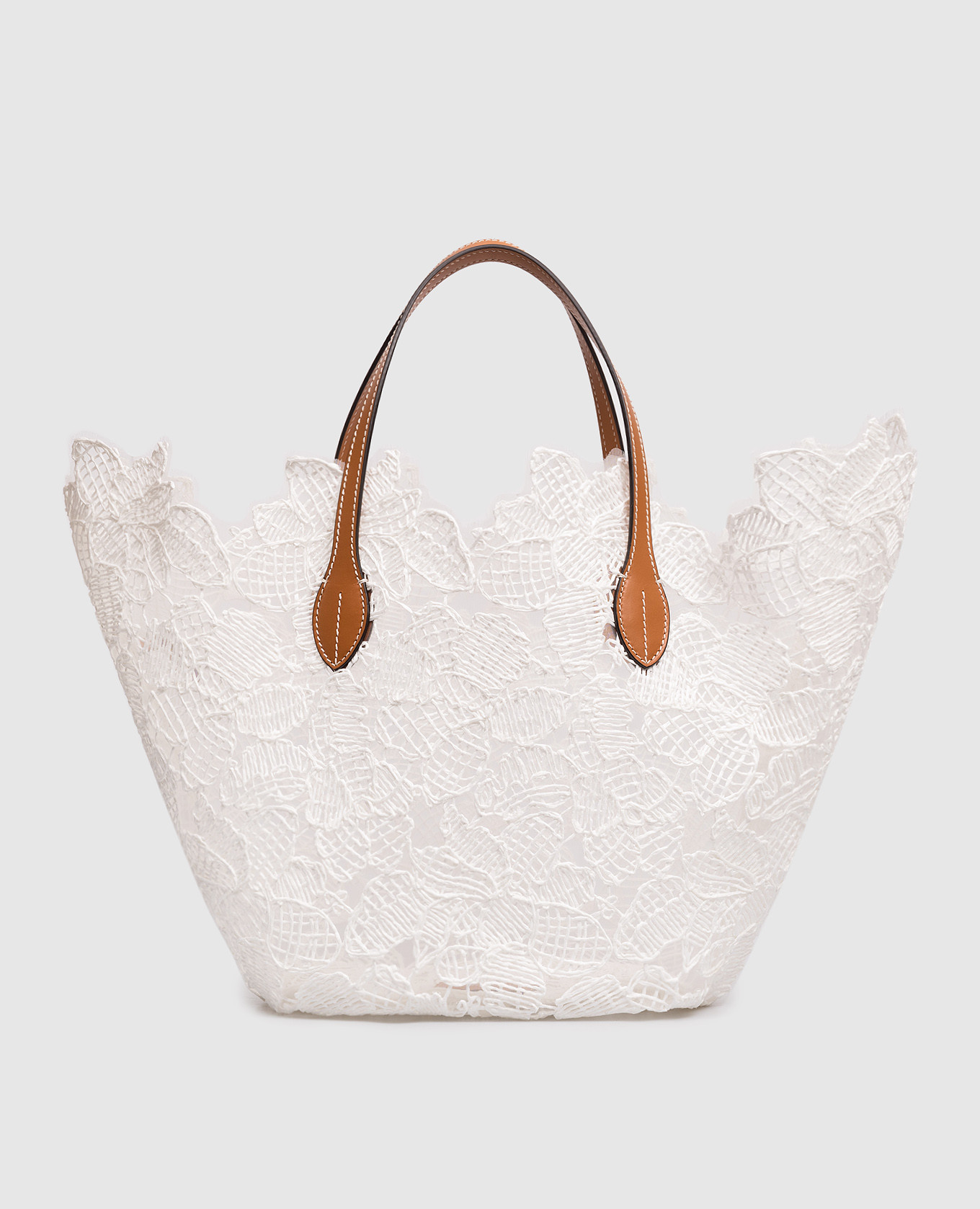 

White tote bag with floral pattern and raffia Ermanno Scervino Life