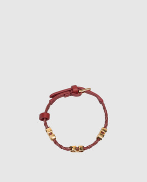 Valentino Burgundy leather braided bracelet VLogo 8W2J0X71PRH