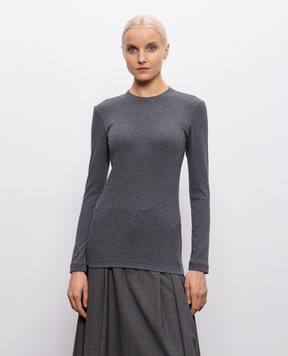 Brunello Cucinelli Gray longsleeve with monil chain MPTC8BJ300
